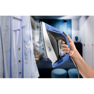 ETA Steam Iron | ETA227690000 Chloe | Steam Iron | 2600 W | Water tank capacity 350 ml | Continuous steam 40 g/min | Silver/Blue ETA Steam Iron | ETA227690000 Chloe | Steam Iron | 2600 W | Water tank capacity 350 ml | Continuous steam 40 g/min | Silver/Blue