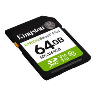 Kingston Canvas Select Plus | 64 GB | SD | Flash memory class Class 10, UHS-I, U1/U3, Video Class 10/30 Kingston Canvas Select Plus | 64 GB | SD | Flash memory class Class 10, UHS-I, U1/U3, Video Class 10/30