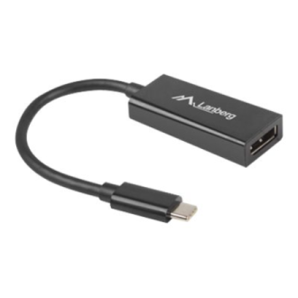 Lanberg USB-C (M) 3.1 to Displayport (F) Adapter cable 15cm, Black | AD-UC-DP-01 Lanberg USB-C (M) 3.1 to Displayport (F) Adapter cable 15cm, Black | AD-UC-DP-01