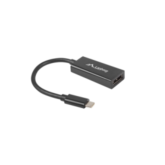 Lanberg USB-C (M) 3.1 to Displayport (F) Adapter cable 15cm, Black | AD-UC-DP-01 Lanberg USB-C (M) 3.1 to Displayport (F) Adapter cable 15cm, Black | AD-UC-DP-01