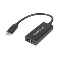 Lanberg USB-C (M) 3.1 to Displayport (F) Adapter cable 15cm, Black | AD-UC-DP-01 Lanberg USB-C (M) 3.1 to Displayport (F) Adapter cable 15cm, Black | AD-UC-DP-01