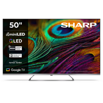 Sharp 4K QLED MiniLED TV | 50JP7265E | 50 | Smart TV | Google TV | UHD | Silver Sharp 4K QLED MiniLED TV | 50JP7265E | 50 | Smart TV | Google TV | UHD | Silver