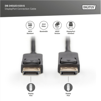 Digitus | DisplayPort Connection Cable | AK-340103-030-S | 3 m Digitus | DisplayPort Connection Cable | AK-340103-030-S | 3 m