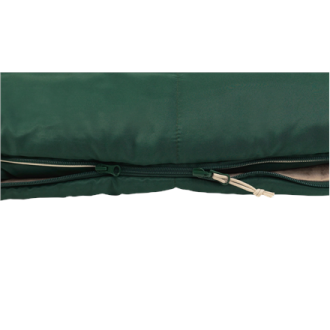 Outwell Contour Prime Green | Sleeping Bag | 220 x 85 cm | Temperature -13 to 16 C | 2-way L-shape open-end with auto lock