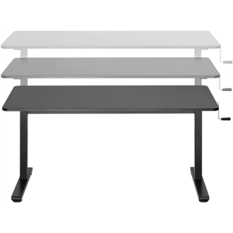 Manually adjustable sit-stand desk EO0027 | 70-117 cm | Maximum load weight 40 kg | Black Manually adjustable sit-stand desk EO0027 | 70-117 cm | Maximum load weight 40 kg | Black