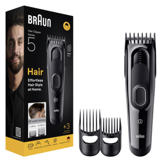 Braun Hair Clipper | HC5530 Series 5 | Cordless | Number of length steps 17 | Black Braun Hair Clipper | HC5530 Series 5 | Cordless | Number of length steps 17 | Black