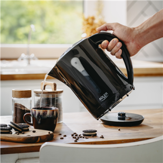 Adler | Kettle | AD 1244 | Electric | 1850 W | 2.5 L | Plastic | 360 rotational base | Black Adler | Kettle | AD 1244 | Electric | 1850 W | 2.5 L | Plastic | 360 rotational base | Black
