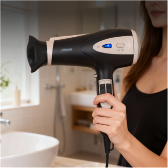 Mesko Hair Dryer | MS 2287 | 2200 W | Number of temperature settings 3 | Diffuser nozzle | Black/Champagne Mesko Hair Dryer | MS 2287 | 2200 W | Number of temperature settings 3 | Diffuser nozzle | Black/Champagne
