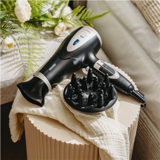 Mesko Hair Dryer | MS 2287 | 2200 W | Number of temperature settings 3 | Diffuser nozzle | Black/Champagne Mesko Hair Dryer | MS 2287 | 2200 W | Number of temperature settings 3 | Diffuser nozzle | Black/Champagne