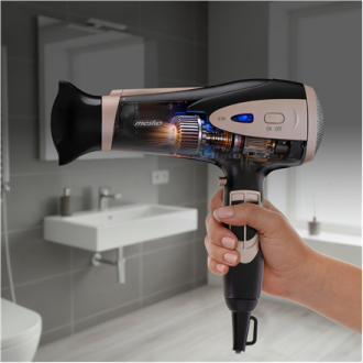 Mesko Hair Dryer | MS 2287 | 2200 W | Number of temperature settings 3 | Diffuser nozzle | Black/Champagne Mesko Hair Dryer | MS 2287 | 2200 W | Number of temperature settings 3 | Diffuser nozzle | Black/Champagne