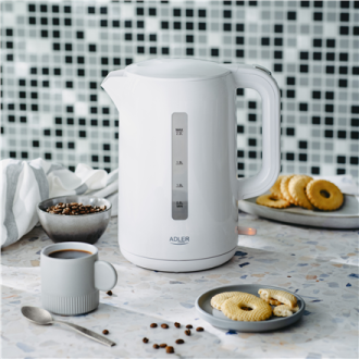 Adler | Kettle | AD 1386 | Electric | 1850 W | 2.2 L | Plastic | 360 rotational base | White Adler | Kettle | AD 1386 | Electric | 1850 W | 2.2 L | Plastic | 360 rotational base | White