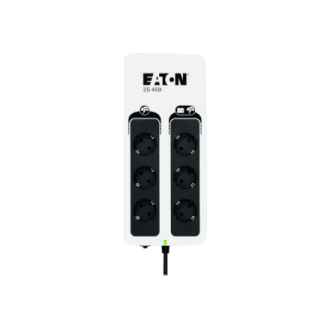 Eaton 3S Gen2 UPS DIN, 450 VA, 270 W, Input: Schuko, Outputs: (3) Schuko, (3) Schuko surge only, Tower | 3S450D Eaton 3S Gen2 UPS DIN, 450 VA, 270 W, Input: Schuko, Outputs: (3) Schuko, (3) Schuko surge only, Tower | 3S450D