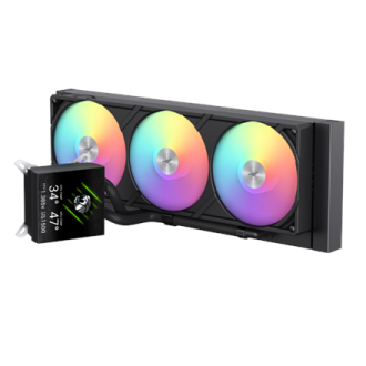 Gamemax CPU Liquid Cooler | GLACIER 360 LCD BK | Black Gamemax CPU Liquid Cooler | GLACIER 360 LCD BK | Black