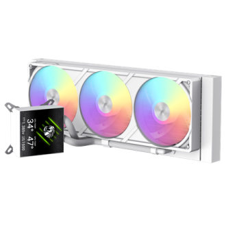 Gamemax CPU Liquid Cooler | GLACIER 360 LCD WH | White Gamemax CPU Liquid Cooler | GLACIER 360 LCD WH | White