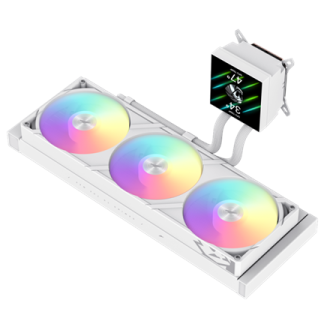 Gamemax CPU Liquid Cooler | GLACIER 360 LCD WH | White Gamemax CPU Liquid Cooler | GLACIER 360 LCD WH | White