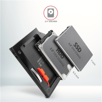AXAGON Optical disk drive caddy for 2.5 SSD/HDD. LED, 9.5 mm, Aluminum | RSS-CD09 AXAGON Optical disk drive caddy for 2.5 SSD/HDD. LED, 9.5 mm, Aluminum | RSS-CD09