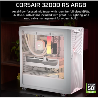 Corsair PC Case | 3200D RS ARGB | Mid-Tower | White Corsair PC Case | 3200D RS ARGB | Mid-Tower | White