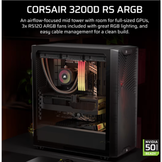 Corsair PC Case | 3200D RS ARGB | Mid-Tower | Smoke Corsair PC Case | 3200D RS ARGB | Mid-Tower | Smoke