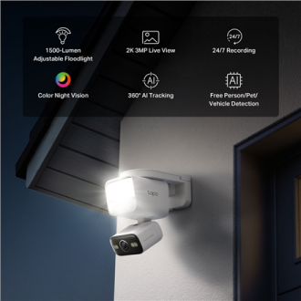 TP-LINK | Tapo C710 | Pan/Tilt Security Floodlight Camera | 3 MP | F/2.0 | IP65 | H.264 | microSD up to 512 GB