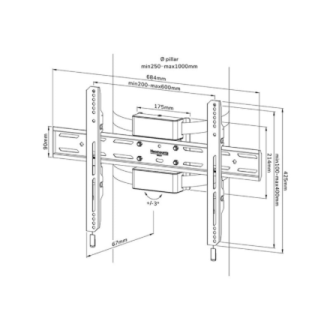 Neomounts Pillar Mount | WL30S-910BL16 | Level adjustment | 40-75 Neomounts Pillar Mount | WL30S-910BL16 | Level adjustment | 40-75