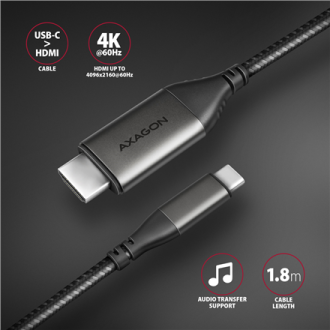AXAGON | Active converter | USB-C to HDMI | 1.8 m AXAGON | Active converter | USB-C to HDMI | 1.8 m