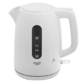 Adler Kettle | AD 1380w | Electric | 2200 W | 1 L | Polypropylene | 360 rotational base | White Adler Kettle | AD 1380w | Electric | 2200 W | 1 L | Polypropylene | 360 rotational base | White