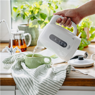 Adler Kettle | AD 1380w | Electric | 2200 W | 1 L | Polypropylene | 360 rotational base | White Adler Kettle | AD 1380w | Electric | 2200 W | 1 L | Polypropylene | 360 rotational base | White