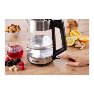Gorenje | K17OGS | Kettle | Electric | 1.7 L | 2200 W | 360 rotational base | Stainless steel/Glass | Stainless steel Gorenje | K17OGS | Kettle | Electric | 1.7 L | 2200 W | 360 rotational base | Stainless steel/Glass | Stainless steel