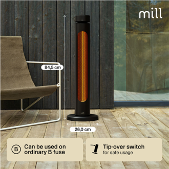 Mill Outdoor Heater | CBOC20FLOOR | Infrared Heater | 2000 W | Black