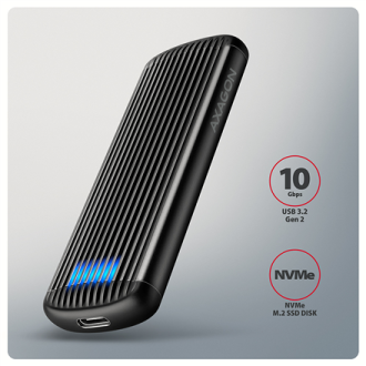 AXAGON USB-C 10Gbps M.2 NVMe SSD Enclosure, Screwless, RIBBED Aluminum | EEM2-SC AXAGON USB-C 10Gbps M.2 NVMe SSD Enclosure, Screwless, RIBBED Aluminum | EEM2-SC