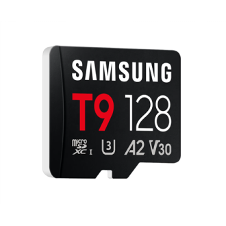 Samsung T9 | MicroSD Card | 128 GB | microSDXC | Flash memory class U3, V30, A2 Samsung T9 | MicroSD Card | 128 GB | microSDXC | Flash memory class U3, V30, A2