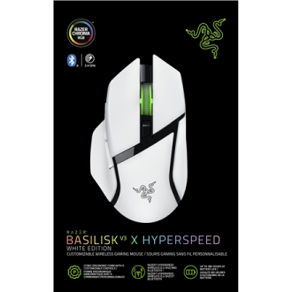 Razer Gaming Mouse | Basilisk V3 X HyperSpeed | Wireless | Bluetooth | White Razer Gaming Mouse | Basilisk V3 X HyperSpeed | Wireless | Bluetooth | White