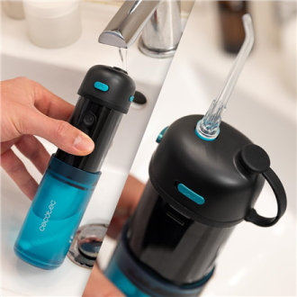 Cecotec Oral Irrigator | ToothCare Jet Splash | 150 ml | Black/Blue | Number of heads 2 Cecotec Oral Irrigator | ToothCare Jet Splash | 150 ml | Black/Blue | Number of heads 2