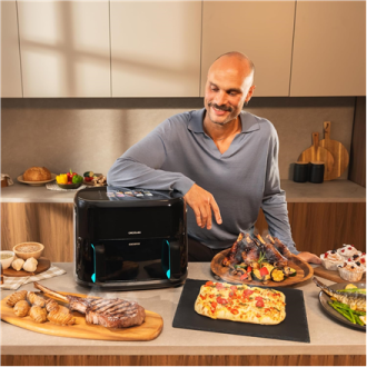 Cecotec Double hot air fryer | Cecofry&Grill Smokin'Prime 11000 | Power 2800 W | Capacity 11 L | Black Cecotec Double hot air fryer | Cecofry&Grill Smokin'Prime 11000 | Power 2800 W | Capacity 11 L | Black