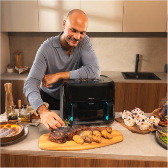 Cecotec Double hot air fryer | Cecofry&Grill Smokin'Prime 11000 | Power 2800 W | Capacity 11 L | Black Cecotec Double hot air fryer | Cecofry&Grill Smokin'Prime 11000 | Power 2800 W | Capacity 11 L | Black