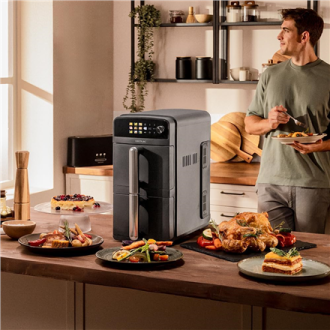 Cecotec Double hot air fryer | Cecofry DuoLevel 10000 | Power 2400 W | Capacity 10 L | Black Cecotec Double hot air fryer | Cecofry DuoLevel 10000 | Power 2400 W | Capacity 10 L | Black