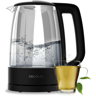 Cecotec Kettle | ThermoSense 320 Clear | 2200 W | Electric | 1.7 L | Glass | 360 rotational base | Black/Transparent