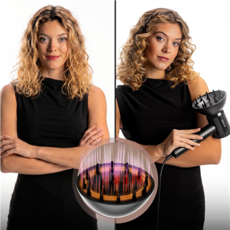 Cecotec Hair Dryer | DryGlam Waves i-Sensor Pro | 1600 W | Number of temperature settings 4 | Ionic function | Black | Diffuser Cecotec Hair Dryer | DryGlam Waves i-Sensor Pro | 1600 W | Number of temperature settings 4 | Ionic function | Black | Diffuser