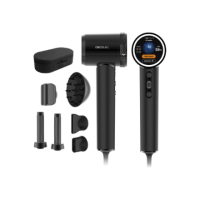 Cecotec Hair Dryer | DryGlam Waves i-Sensor Pro | 1600 W | Number of temperature settings 4 | Ionic function | Black | Diffuser Cecotec Hair Dryer | DryGlam Waves i-Sensor Pro | 1600 W | Number of temperature settings 4 | Ionic function | Black | Diffuser