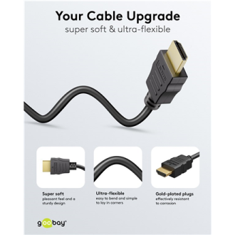 Goobay 80102 HDMI High Speed Cable with Ethernet | Soft | 1.5 m Goobay 80102 HDMI High Speed Cable with Ethernet | Soft | 1.5 m