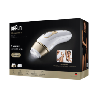 Braun IPL Epilator | Silk expert Pro 5 PL5210 | Number of power levels 3 | White/Gold Braun IPL Epilator | Silk expert Pro 5 PL5210 | Number of power levels 3 | White/Gold