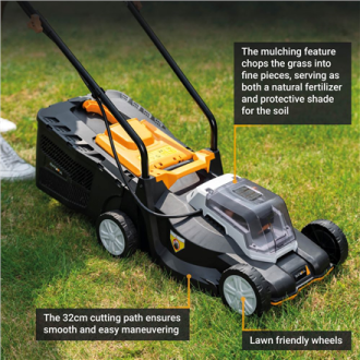 Batavia B.V. 18V Cordless Lawn Mower, 32 cm, Without battery and charger | Mowing Area 200 m Batavia B.V. 18V Cordless Lawn Mower, 32 cm, Without battery and charger | Mowing Area 200 m