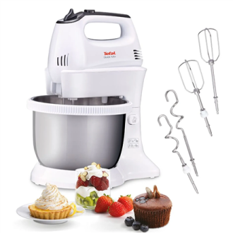 TEFAL HT312138 Quickmix | Hand Mixer | 300 W | Number of speeds 5 | Turbo mode | White/Stainless steel TEFAL HT312138 Quickmix | Hand Mixer | 300 W | Number of speeds 5 | Turbo mode | White/Stainless steel