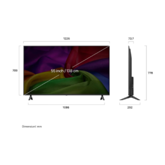 LG NANO 4K AI TV | 55NU800B3LA | 55 | Smart TV | webOS | UHD | Black LG NANO 4K AI TV | 55NU800B3LA | 55 | Smart TV | webOS | UHD | Black