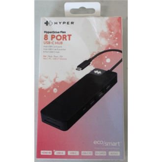 SALE OUT. Hyper HyperDrive Flex 8 Port USB-C Hub, Black | Hyper HyperDrive Flex 8 Port USB-C Hub, Black | HD4102BKGL | HDMI port
