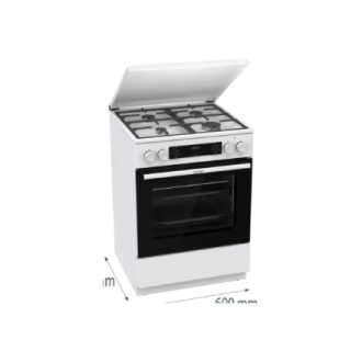 Gorenje GK6C5WF | Cooker | Hob type Gas | Oven type Electric | White | Width 60 cm | Grilling | Depth 60 cm | 71 L Gorenje GK6C5WF | Cooker | Hob type Gas | Oven type Electric | White | Width 60 cm | Grilling | Depth 60 cm | 71 L