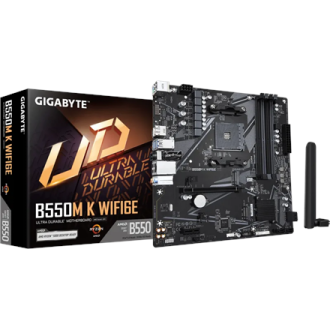 Gigabyte B550M K WIFI6E | Processor family AMD | Processor socket AM4 | DDR4 SDRAM | Supported hard disk drive interfaces SATA, Gigabyte B550M K WIFI6E | Processor family AMD | Processor socket AM4 | DDR4 SDRAM | Supported hard disk drive interfaces SATA,