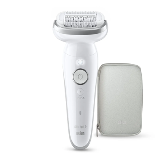 Braun Epilator | Silk- pil 9 SES9-000 | Operating time (max) 50 min | Number of power levels 2 | Wet & Dry | White/Silver Braun Epilator | Silk- pil 9 SES9-000 | Operating time (max) 50 min | Number of power levels 2 | Wet & Dry | White/Silver
