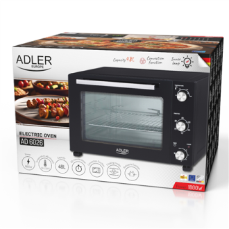 Adler Electric oven | AD 6026 | 48 L | 1800 W | Black Adler Electric oven | AD 6026 | 48 L | 1800 W | Black