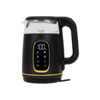 Adler Kettle with LED Display | AD 1305 | Electric | 2200 W | 1.7 L | Plastic | 360 rotational base | Black/Gold Adler Kettle with LED Display | AD 1305 | Electric | 2200 W | 1.7 L | Plastic | 360 rotational base | Black/Gold